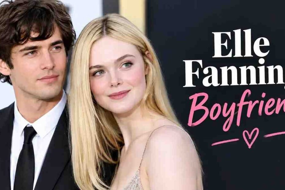 Elle Fanning with her boyfriend at a red carpet event