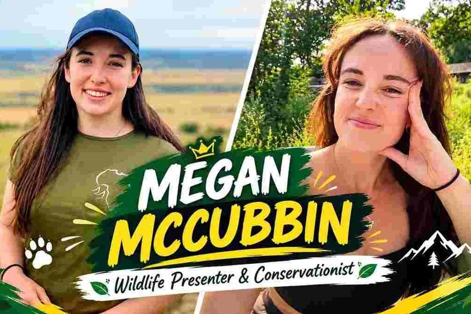 Megan McCubbin smiling in two outdoor portraits